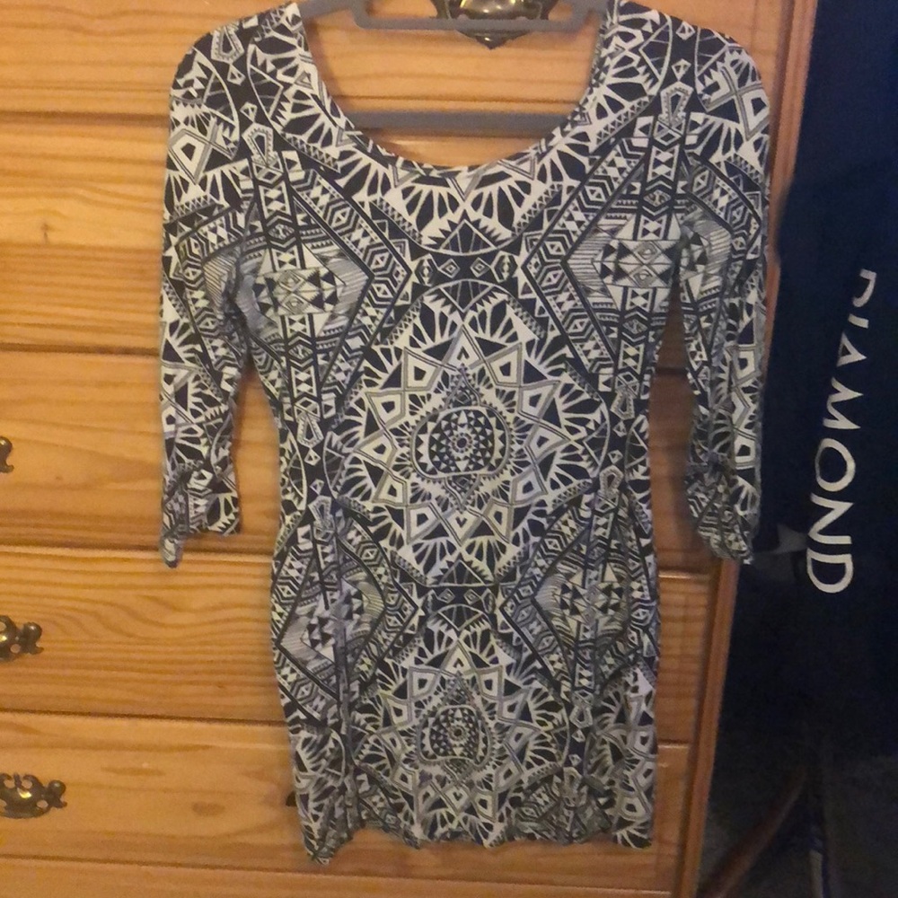Aztec print mini dress